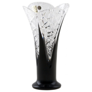 Krištáľová váza Flowerbud, farba čierna, výška 205 mm