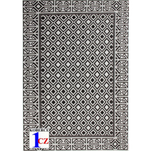 Kusový koberec Karo bieločierny, Velikosti 50x80cm