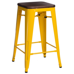 Design2 Barová stolička Paris Wood 65cm žltá sosna orech