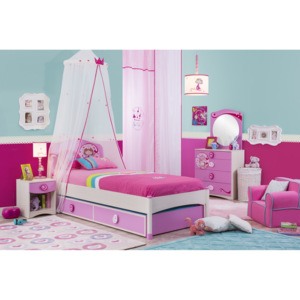 Detská izba pre dievča Princess IV - Šuplík ako prístelka, alebo úľ. priestor