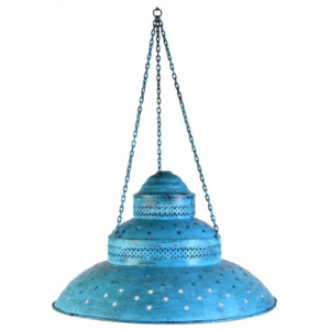 SB Orient Kovová lampa v orientálnom štýle, modrá patina, priemer 60cm