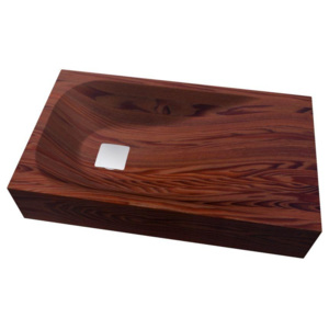 D-DELUXE PURE 4a, drevené umývadlo položiteľné na dosku, 60x35x12cm
