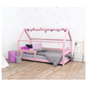 TERY detská posteľ s bočnicou, Farba ružová, Veľkosť 120 x 190 cm