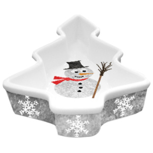 Dekoratívna misa z kostného porcelánu s vianočným motívom PPD Im a Snowman