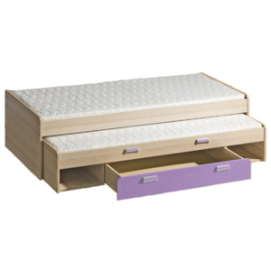 Rozkladacia posteľ 80 cm Ego L16 fialová (s dvomi matracmi a roštami). Vlastná spoľahlivá doprava až k Vám domov