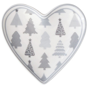 Porcelánová tácka Heart Christmas Trees