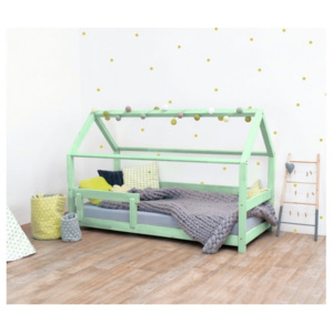 TERY detská posteľ s bočnicou, Veľkosť 120 x 200 cm, Farba pastelová zelená