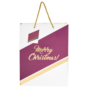 Darčeková taška Butlers Merry Christmas, výška 13,5 cm