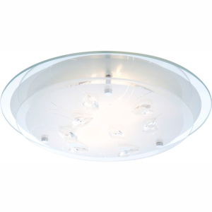 Stropné/nástenné svietidlo Brenda 40409-2 (moderné/dizajnové) (chróm + opál). Vlastná spoľahlivá doprava až k Vám domov