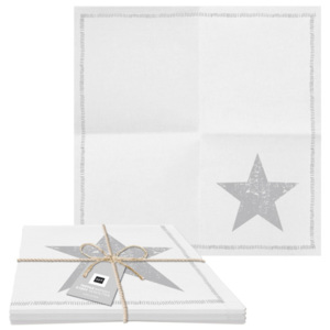 Sada 2 bavlnených obrúskov s detailom v striebornej farbe PPD Star Fashion, 20 × 20 cm