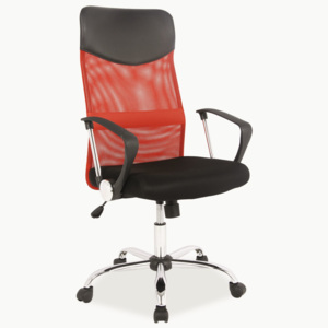 Kancelárska stolička Q-025 červené + čierna. Vlastná spoľahlivá doprava až k Vám domov