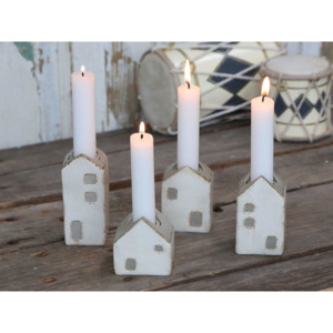 Adventné svietniky Candlestick Houses set 4 ks