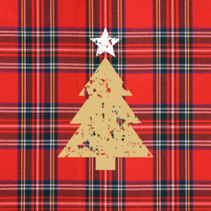Balenie 10 papierových obrúskov s vianočným motívom PPD Tartan Tree Red