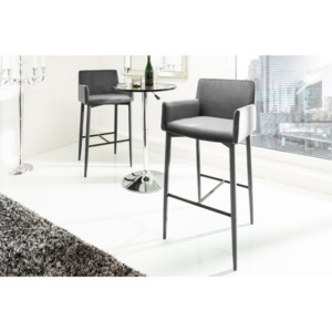 Dizajnová barová stolička Neapol, sivý zamat