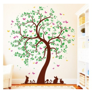 Dekorácia na stenu - Farebný strom - 120 x 140 cm - 698