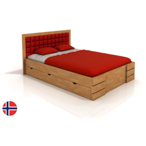 Manželská posteľ 180 cm Naturlig Storhamar High Drawers (buk) (s roštom). Akcia -15%. . Vlastná spoľahlivá doprava až k Vám domov