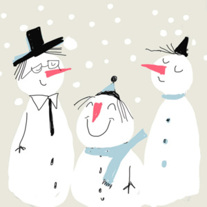 Balenie 10 papierových obrúskov s vianočným motívom PPD Smiling Snowmen