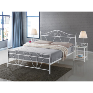 Manželská posteľ 160 cm Delta (biela) (s roštom). Vlastná spoľahlivá doprava až k Vám domov. 805220
