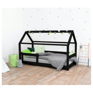 TERY detská posteľ s bočnicou, Farba čierna, Veľkosť 80 x 180 cm