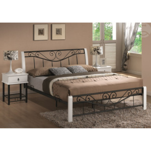 Manželská posteľ 160 cm Parma (s roštom) (biela + čierna). Vlastná spoľahlivá doprava až k Vám domov
