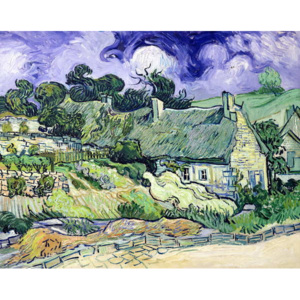Reprodukcia, Obraz - Thatched cottages at Cordeville, Auvers-sur-Oise, 1890, Vincent van Gogh
