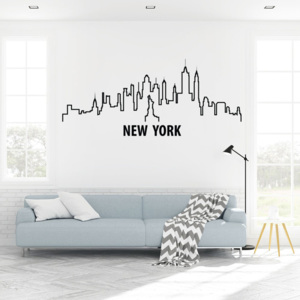 Samolepka na stenu v tvare obrysu mesta Ambiance New York Design