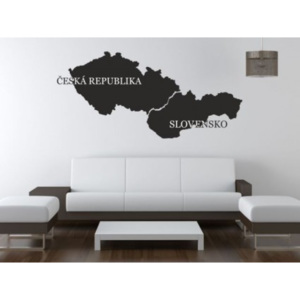 Dekorácie na steny - Mapa Česká republika - 60 x 130 cm - 851