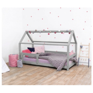 TERY detská posteľ s bočnicou, Farba sivá, Veľkosť 120 x 190 cm