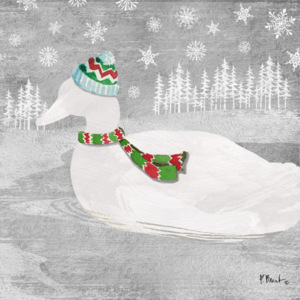 Balenie 10 papierových obrúskov s vianočným motívom PPD Woodland Duck Silver