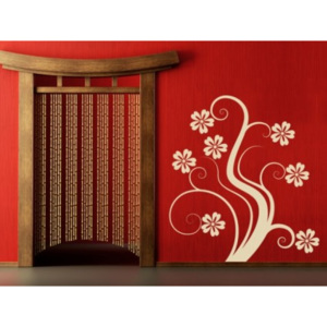 Nálepky na stenu - Veselá kvetina - 60 x 70 cm - 075
