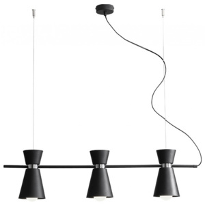 Aldex KEDAR | dizajnová čierna visiaca lampa trojitá
