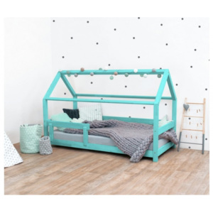 TERY detská posteľ s bočnicou, Farba tyrkysová, Veľkosť 80 x 190 cm
