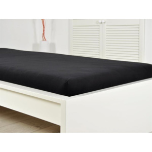 Jersey elastické prestieradlo 150x200 s gumou čiernej (II.akosť)