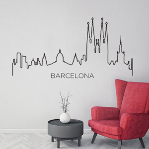 Samolepka na stenu v tvare obrysu mesta Ambiance Barcelona