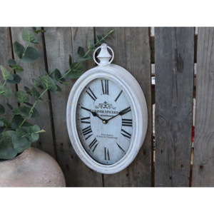 Nástenné hodiny Oval Antique White