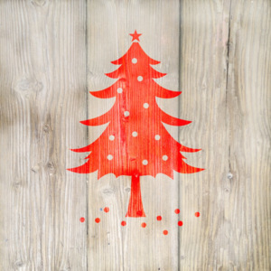 Balenie 10 papierových obrúskov s vianočným motívom PPD Winter Tree Red