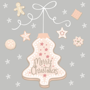 Balenie 10 papierových obrúskov s vianočným motívom PPD Cookies Tree Grey