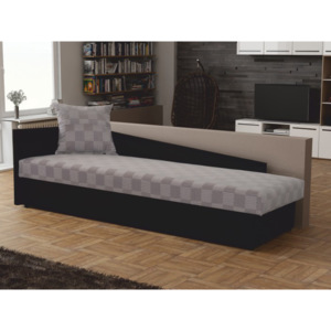 Jednolôžková posteľ (váľanda) 80 cm Judit (sivá + čierna) (s úl. priestorom) (Ľ). Vlastná spoľahlivá doprava až k Vám domov