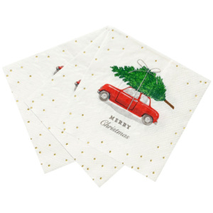 Sada 16 papierových obrúskov Talking Tables Car and Tree, 25 x 25 cm