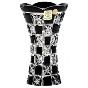 Krištáľová váza Lada, farba čierna, výška 114 mm