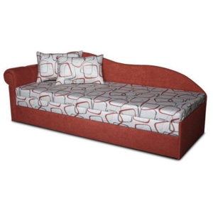 Jednolôžková posteľ (váľanda) 70 cm Luxus II (Tehlová 41 + Dodo 1008) (L). Vlastná spoľahlivá doprava až k Vám domov