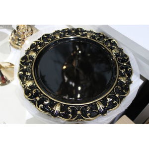 Čierno zlatý klubový tanier s ornamentom