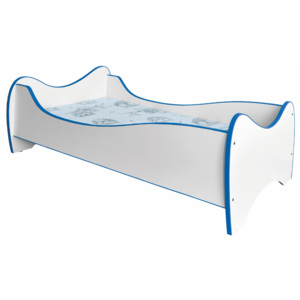 Jednolôžková posteľ 80 cm Duo (biela + modrá) (s roštom a matracom). Vlastná spoľahlivá doprava až k Vám domov
