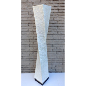 Stojacia lampa biela z pravej perlete 150 cm