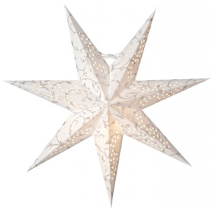 Svietiace hviezda na zavesenie Beatrix White 72 cm