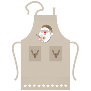 Bavlnená kuchynská zástera s vianočným motívom PPD Santa Red Nose