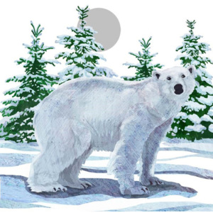 Balenie 10 papierových obrúskov s vianočným motívom PPD Snow Bear