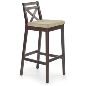 Barová stolička Borys (orech tmavý + béžová). Vlastná spoľahlivá doprava až k Vám domov