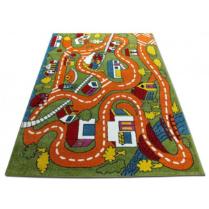 Detský koberec Cesty zelený, Velikosti 300x400cm