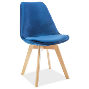 Jedálenská stolička Dior Velvet modrá